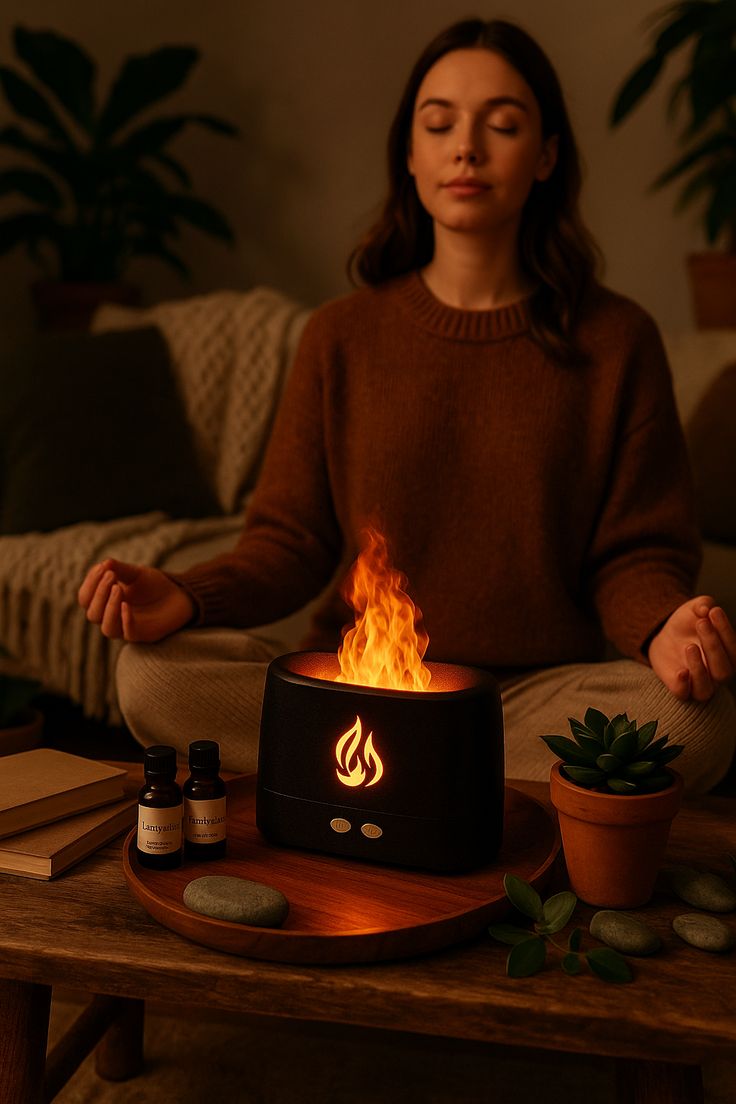 Noir Aromatherapy Flame Diffuser
