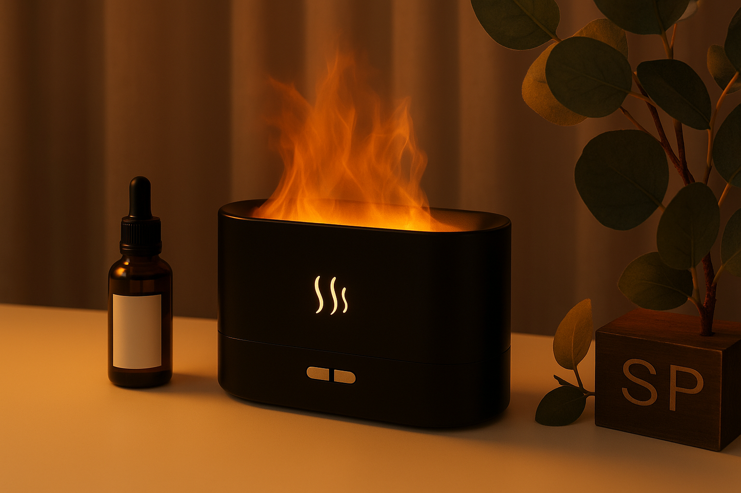 Noir Aromatherapy Flame Diffuser
