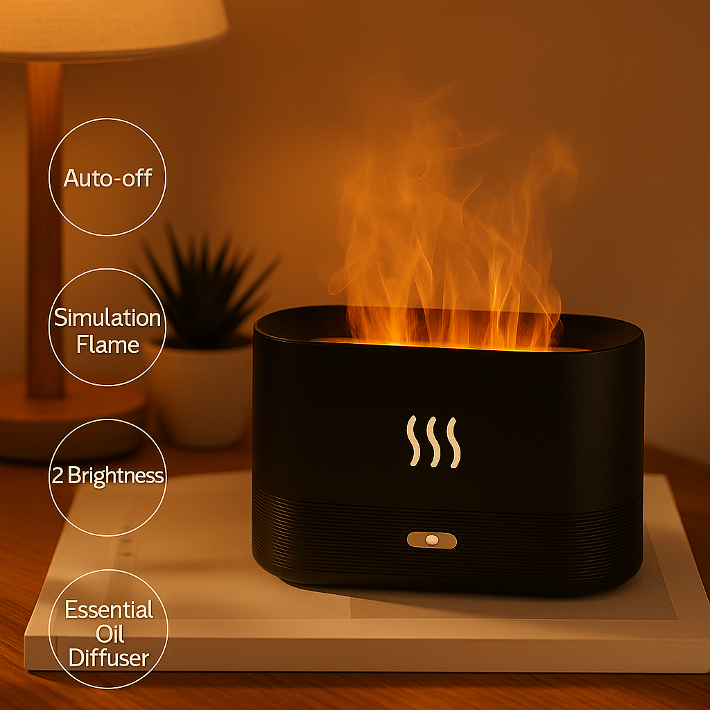 Noir Aromatherapy Flame Diffuser